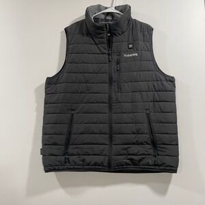 TideWe Mens Heated Puffer Vest Black Full Zip Quilted Outdoor Size XL No Battery